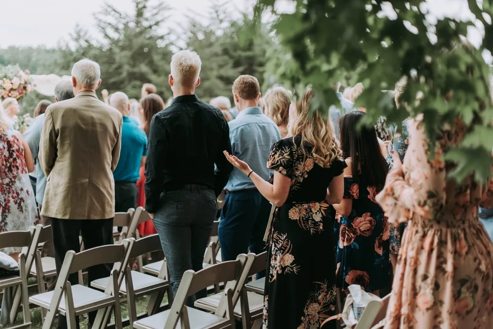Outdoor event in South Florida protected by Mosquito Shield Event Shield treatment — guests enjoying a wedding reception without mosquitoes