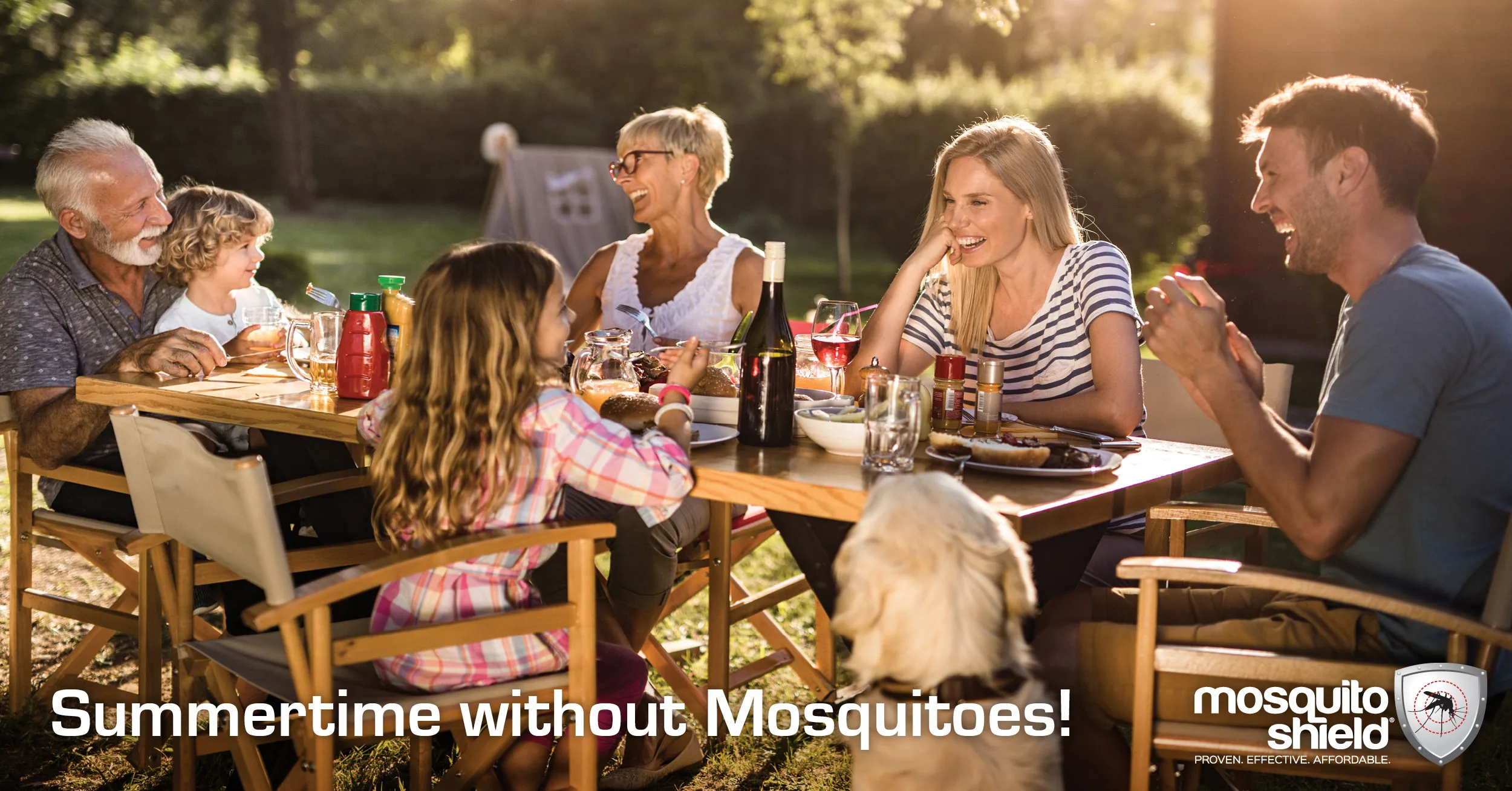 South Florida family enjoying their mosquito-free backyard after Mosquito Shield treatment