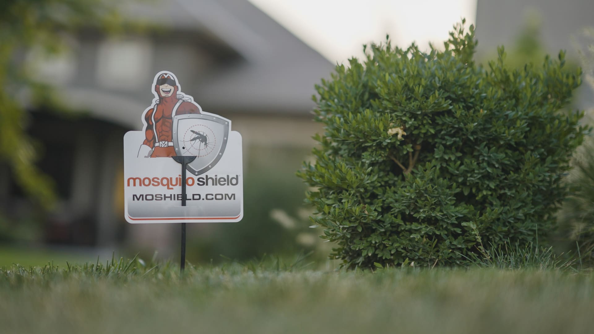 Mosquito Shield yard sign at a South Florida HOA community property